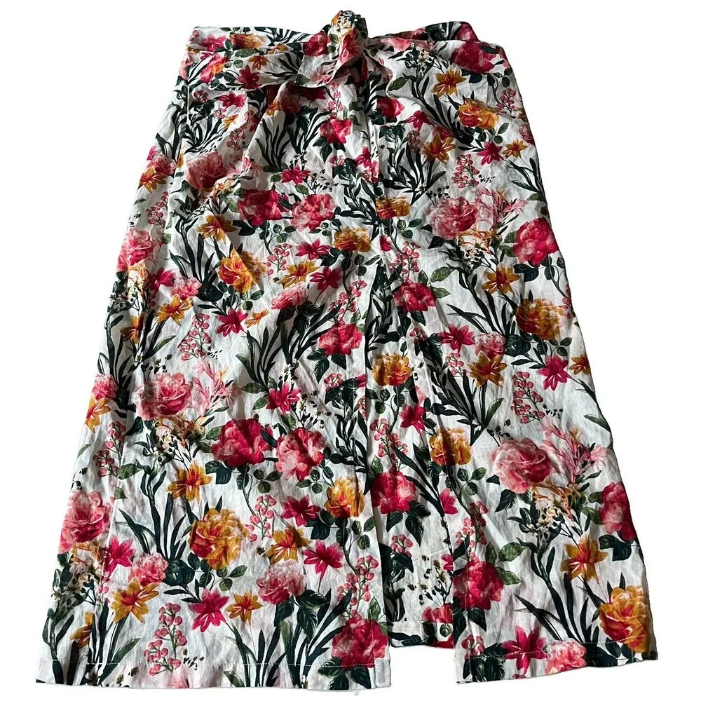 J Crew Cotton Voile Sarong Skirt Floral Cover Up Beach Small